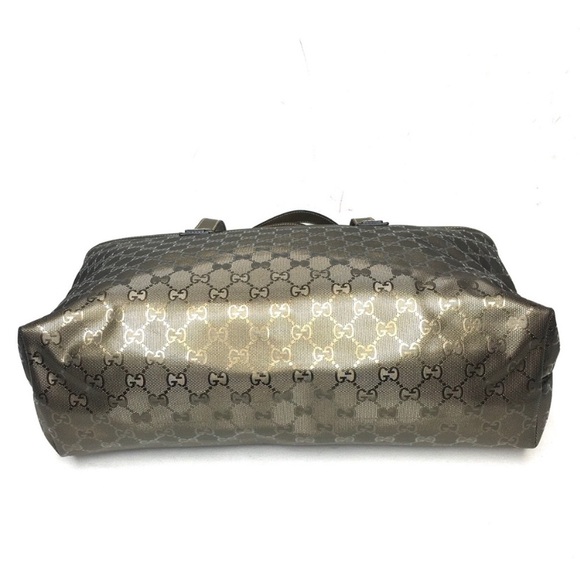 Authentic Gucci khaki green coated monogram canvas tote bag - Picture 13 of 16